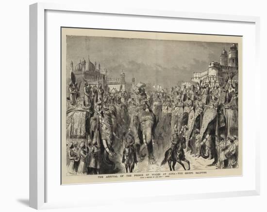 The Arrival of the Prince of Wales at Agra, the Chiefs Saluting-Henry William Brewer-Framed Giclee Print