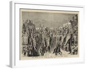 The Arrival of the Prince of Wales at Agra, the Chiefs Saluting-Henry William Brewer-Framed Giclee Print