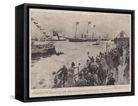 The Arrival of the Royal Yacht in Kingstown Harbour-Frank Craig-Framed Stretched Canvas