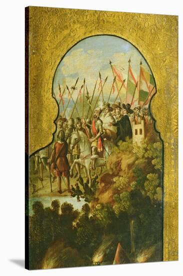 The Arrival of the Spanish, Lead by Cortez, in the Plateau of Mexico City-null-Stretched Canvas