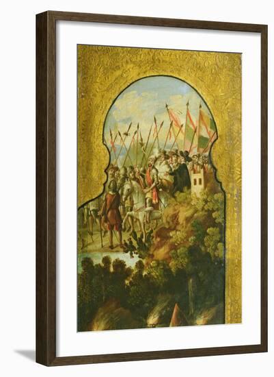 The Arrival of the Spanish, Lead by Cortez, in the Plateau of Mexico City-null-Framed Giclee Print