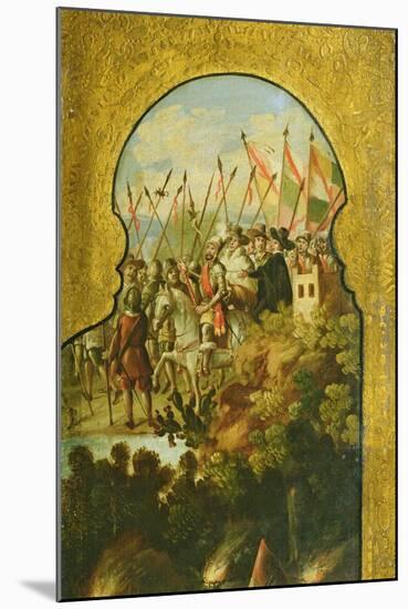 The Arrival of the Spanish, Lead by Cortez, in the Plateau of Mexico City-null-Mounted Giclee Print