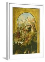 The Arrival of the Spanish, Lead by Cortez, in the Plateau of Mexico City-null-Framed Premium Giclee Print