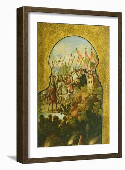 The Arrival of the Spanish, Lead by Cortez, in the Plateau of Mexico City-null-Framed Giclee Print