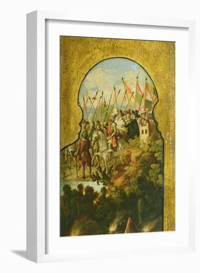 The Arrival of the Spanish, Lead by Cortez, in the Plateau of Mexico City-null-Framed Giclee Print