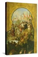 The Arrival of the Spanish, Lead by Cortez, in the Plateau of Mexico City-null-Stretched Canvas