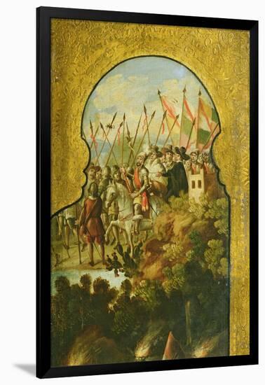 The Arrival of the Spanish, Lead by Cortez, in the Plateau of Mexico City-null-Framed Giclee Print