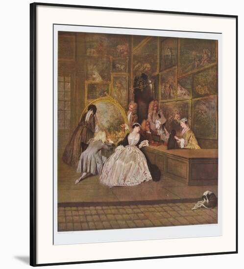 The Art Dealer Gersaint's Sign Board (right part)-Antoine Watteau-Framed Art Print