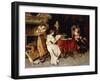 The Art Lesson (Oil on Canvas)-Adriano Cecchi-Framed Giclee Print