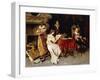 The Art Lesson (Oil on Canvas)-Adriano Cecchi-Framed Giclee Print