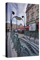 The Art Nouveau Metro Entrance at Saint Michel, Paris, France, Europe-Julian Elliott-Stretched Canvas