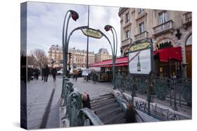 The Art Nouveau Metro Entrance at Saint Michel, Paris, France, Europe-Julian Elliott-Stretched Canvas