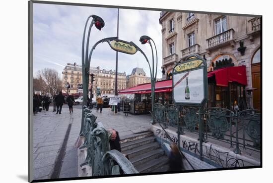 The Art Nouveau Metro Entrance at Saint Michel, Paris, France, Europe-Julian Elliott-Mounted Photographic Print