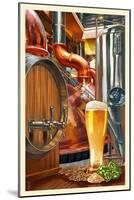 The Art of Beer - Brewery Scene-Lantern Press-Mounted Art Print