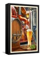 The Art of Beer - Brewery Scene-Lantern Press-Framed Stretched Canvas