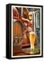 The Art of Beer - Brewery Scene-Lantern Press-Framed Stretched Canvas