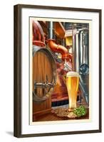 The Art of Beer - Brewery Scene-Lantern Press-Framed Art Print