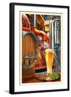 The Art of Beer - Brewery Scene-Lantern Press-Framed Art Print