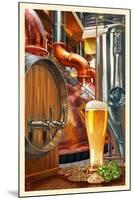 The Art of Beer - Brewery Scene-Lantern Press-Mounted Art Print