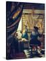 The Art of Painting (The Artist's Studio). About Um 1666/68-Johannes Vermeer-Stretched Canvas