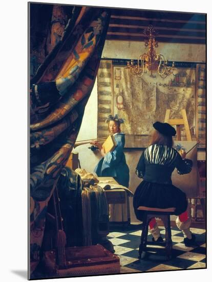 The Art of Painting (The Artist's Studio). About Um 1666/68-Johannes Vermeer-Mounted Giclee Print