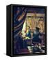 The Art of Painting (The Artist's Studio). About Um 1666/68-Johannes Vermeer-Framed Stretched Canvas
