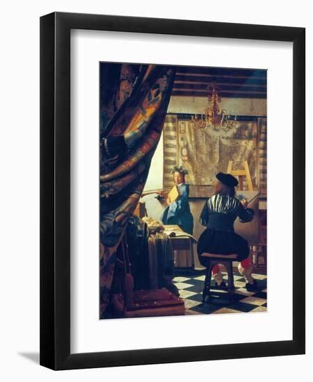 The Art of Painting (The Artist's Studio). About Um 1666/68-Johannes Vermeer-Framed Giclee Print