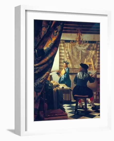 The Art of Painting (The Artist's Studio). About Um 1666/68-Johannes Vermeer-Framed Giclee Print