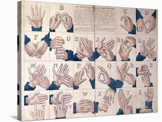 The Art of Talking with the Fingers', Sign Language Alphabet-null-Stretched Canvas