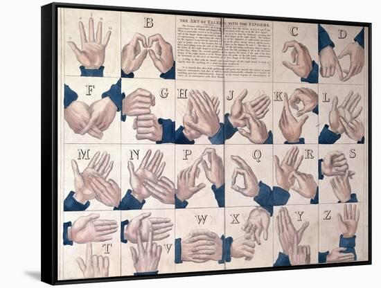 The Art of Talking with the Fingers', Sign Language Alphabet-null-Framed Stretched Canvas