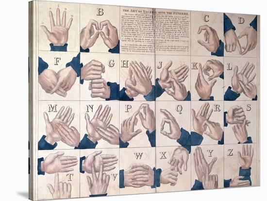 The Art of Talking with the Fingers', Sign Language Alphabet-null-Stretched Canvas