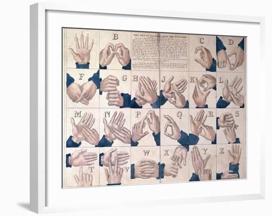 The Art of Talking with the Fingers', Sign Language Alphabet-null-Framed Giclee Print