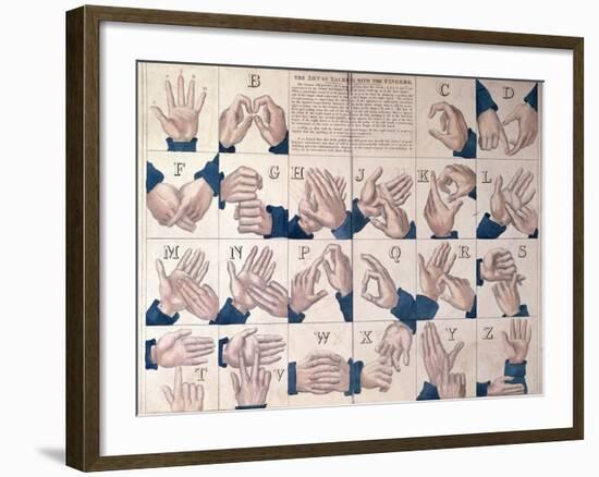 The Art of Talking with the Fingers', Sign Language Alphabet-null-Framed Giclee Print