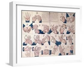 The Art of Talking with the Fingers', Sign Language Alphabet-null-Framed Giclee Print