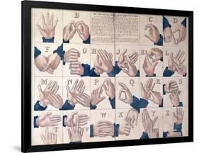 The Art of Talking with the Fingers', Sign Language Alphabet-null-Framed Giclee Print