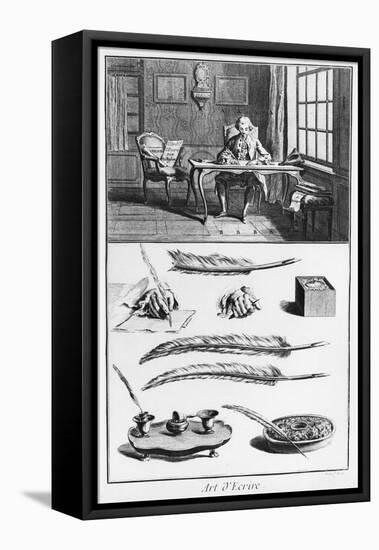 The Art of Writing, Illustration from the "Encyclopedie" by Denis Diderot 1763-Robert Benard-Framed Stretched Canvas