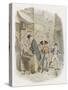The Artful Dodger Teaches Oliver Twist to Pickpocket from the Rich-George Cruikshank-Stretched Canvas