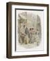 The Artful Dodger Teaches Oliver Twist to Pickpocket from the Rich-George Cruikshank-Framed Art Print