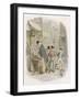 The Artful Dodger Teaches Oliver Twist to Pickpocket from the Rich-George Cruikshank-Framed Art Print