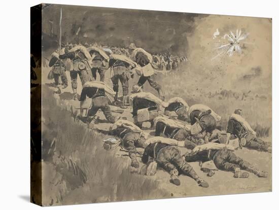 The Artful Dodgers (Shrapnel Coming Down the Road)-Frederic Remington-Stretched Canvas