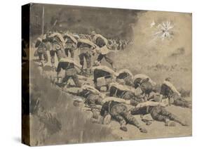 The Artful Dodgers (Shrapnel Coming Down the Road)-Frederic Remington-Stretched Canvas