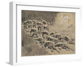 The Artful Dodgers (Shrapnel Coming Down the Road)-Frederic Remington-Framed Giclee Print