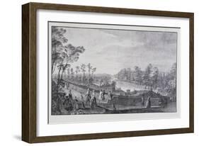 The Artificial River, Lord Burlington's Chiswick Villa (Pen and Ink with Wash on Paper)-Jacques Rigaud-Framed Giclee Print