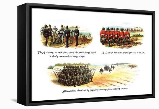 The Artillery, A Scottish Battalion, and Skirmishes-Richard Simkin-Framed Stretched Canvas