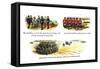 The Artillery, A Scottish Battalion, and Skirmishes-Richard Simkin-Framed Stretched Canvas