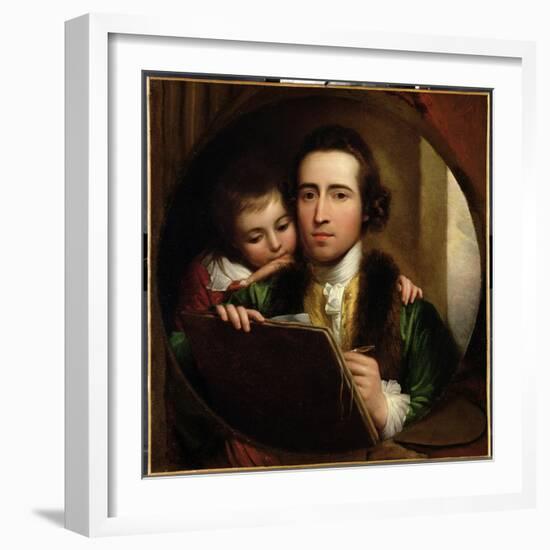 The Artist and His Son Raphael, c.1773-Benjamin West-Framed Giclee Print