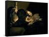 The Artist at Work-Gerrit van Honthorst-Framed Stretched Canvas