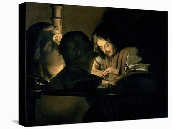 The Artist at Work-Gerrit van Honthorst-Stretched Canvas