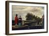 The Artist, his Wife and Child by the Moat of his Mansion, Perck-David the Younger Teniers-Framed Giclee Print