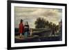 The Artist, his Wife and Child by the Moat of his Mansion, Perck-David the Younger Teniers-Framed Giclee Print